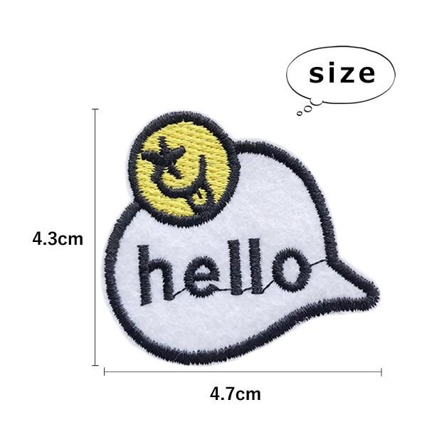 ワッペン 刺繍 アイロン おしゃれ アップリケ hello 吹き出し フキダシ