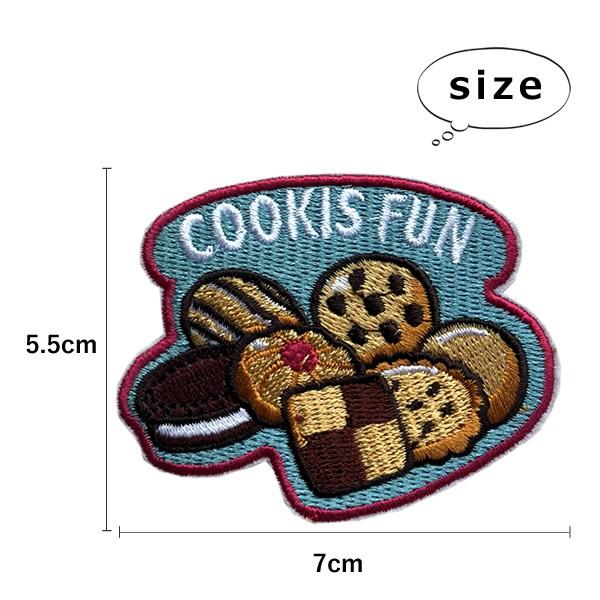 クッキー ワッペン 刺繍 アイロン おしゃれ かわいい アップリケ