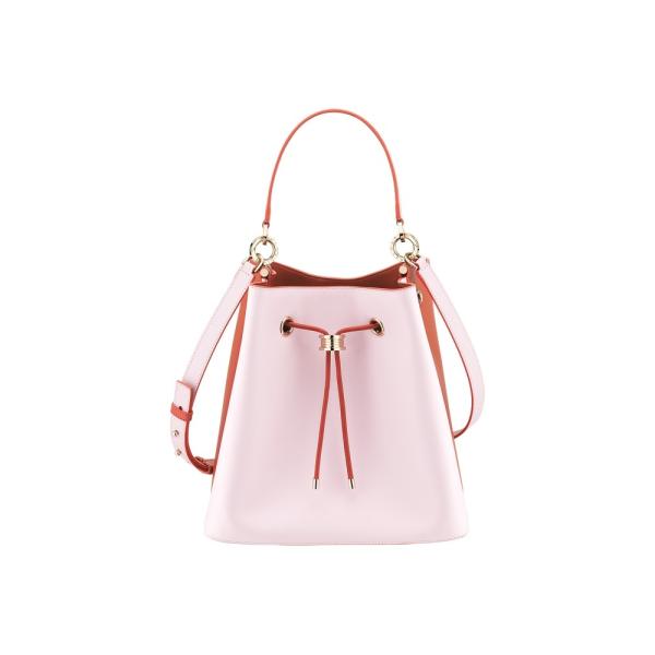 ブルガリ BVLGARI バッグ バック ハンドバッグ ブラウン ピンク オレンジ ゴールド スムース カーフレザー パンチホールカメラ ブルガリ 宝石レザーハンドバッグ 40万 ハンドバッグ