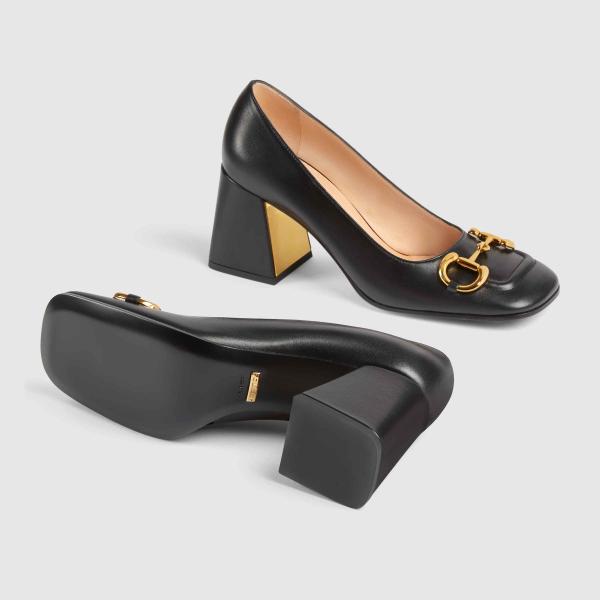 グッチ GUCCI パンプス シューズ 靴 ブラック ゴールド レザー グッチ GUCCI パンプス シューズ 靴 ブラック ゴールド レザー