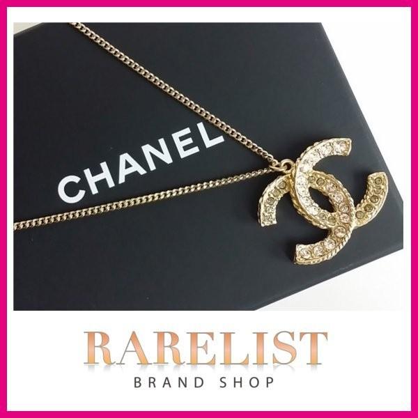 シャネル CHANEL ネックレス スワロフスキー クリア ゴールド ココマーク ペンダント CCロゴ ギフト