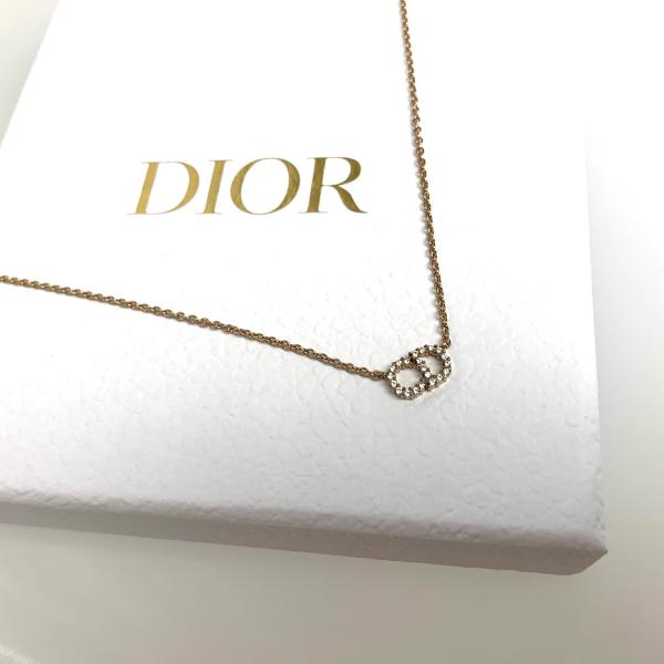 クリスチャンディオール ディオール Christian Dior ネックレス アクセサリー ゴールド ラインストーン クリスタル