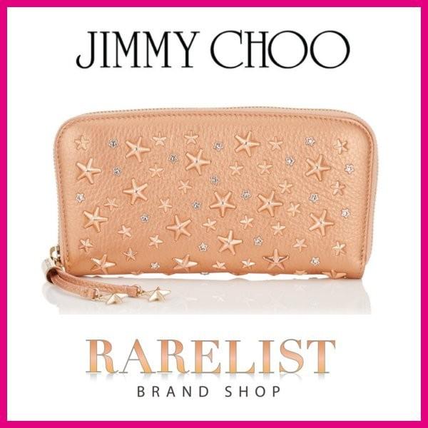 ジミーチュウ Jimmy Choo 財布 長財布 ラウンドジップ 新作 マグノリア ピーチ ピンクゴールド シルバー クリスタル レザー スター 星 スタッズ Jimmychoofilipaninoumikanellopimlideanhowicknellieminisaranemosashacarnabydereklawrenceprt2 ブランドショップrarelist