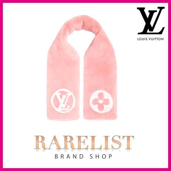 ルイヴィトン Louis Vuitton マフラー 新作 クリスタルピンク ピンク ビーバー ファー シルク モノグラムフラワー サークル Lv ロゴ Louisvuittonmmmp19mmmmmmmmmmm ブランドショップrarelist