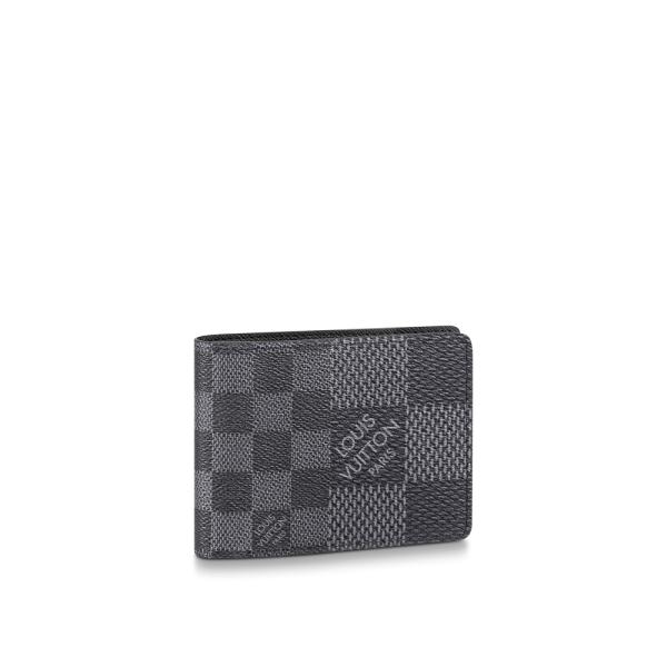 ルイヴィトン LOUIS VUITTON 財布 小財布 二つ折り ２つ折り グレー ダミエ グラフィット 3D キャンバス レザー