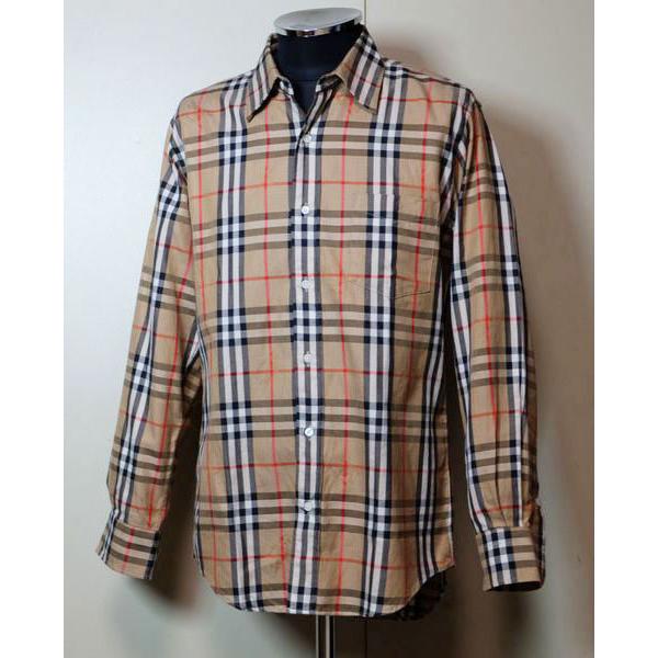 バーバリーズ ノバチェック 長袖シャツ L(メンズM位か) シャドーホース柄 BURBERRYS 90s バーバリー ヴィンテージ キャメル