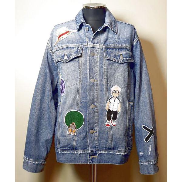 ONE PIECE×EXIEEE ワッペンオーバーデニムジャケット M 加工 麦わら  