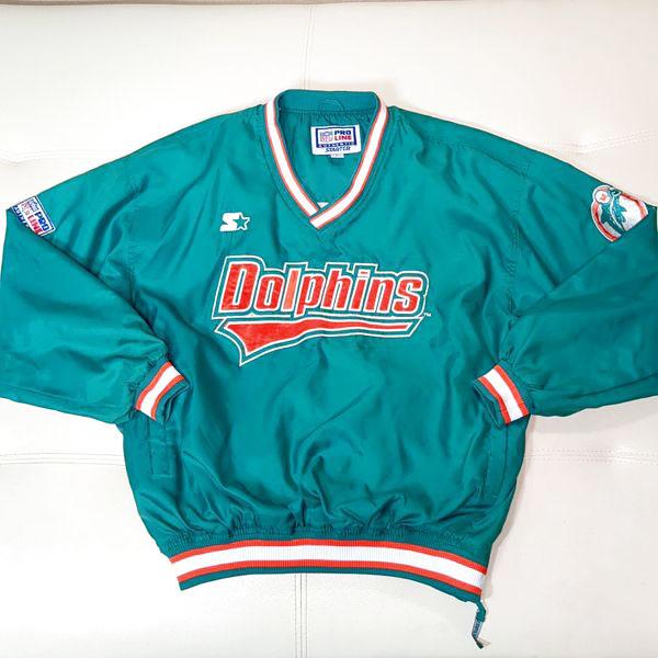 マイアミ・ドルフィンズ スターター プルオーバー ナイロンジャケット L ピステ マイアミ・ドルフィンズ スターター プルオーバー ナイロン