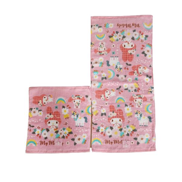 ☆２枚セット☆　マイメロディ　サンリオ　ハンドタオル＆フェイスタオル　かわいい　キャラクター