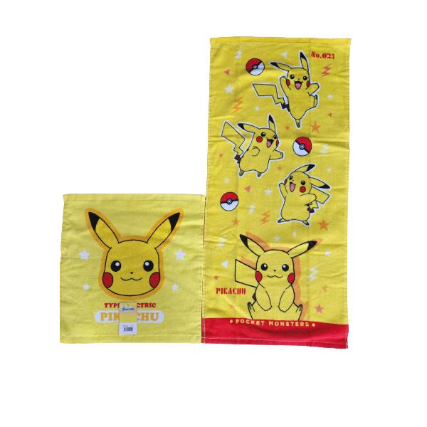 ☆２枚セット☆　ピカチュウ　ポケモン　ハンドタオル＆フェイスタオル　かわいい　キャラクター