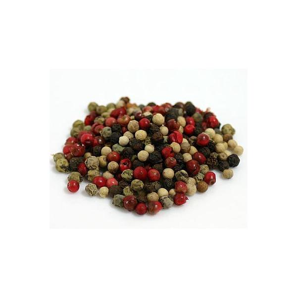 黒・白・緑・赤のペッパーを見た目に均等になるようミックス。透明なミルに入れて使うととっても綺麗です。辛味と芳香も素晴らしいので、ぜひお試し下さい！【原材料変更のお知らせ】ピンクペッパーはこれまで西洋ナナカマドの完熟果でしたが、年々色落ちと形...