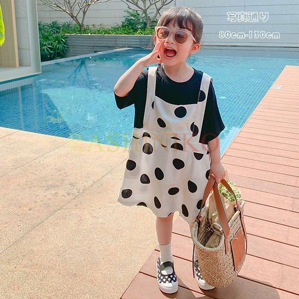 最愛 キッズ 可愛い 膝丈上 半袖 水玉柄 アンサンブル ワンピー ワンピ 幼児 ドット柄 ワンピース 女の子 子ども服 姉妹 80 130 ブラック お出かけ リゾート 夏ワンピ ワンピース チュニック サイズ 13 110 1 Www We Job Com