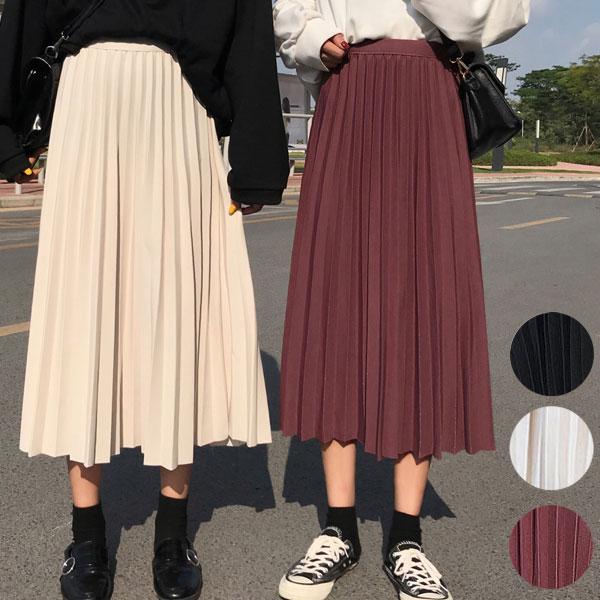 プリーツスカート ミモレ丈 韓国 ウエストゴム ひざ丈 シンプル 無地 ロング ゆうパケット送料無料 郵3 B251 B251 Uricca ウリッカ By Raspberry 通販 Yahoo ショッピング