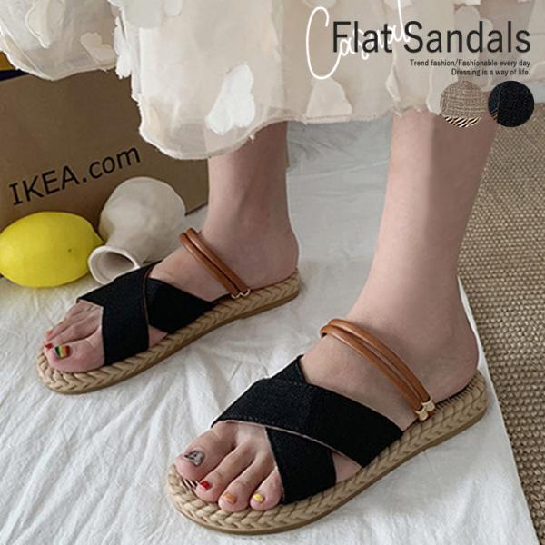 フラットサンダル 楽ちん ぺたんこクロスベルト リゾート プチプラ 靴 シューズ レディース Bo 7 Bo 7 Uricca ウリッカ By Raspberry 通販 Yahoo ショッピング