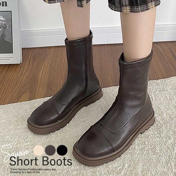 ブーツ ショートブーツ レディース ショート丈 ストレッチブーツ スクエアトゥ 履きやすい カジュアル 春ブーツ 送料無料 Bo 869 Bo 869 Uricca ウリッカ By Raspberry 通販 Yahoo ショッピング