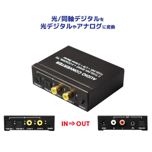 4入力3出力 オーディオコンバーター RP-ASW43 最大4台のデジタル音声をアナログや光デジタルに変換 4入力 3分配
