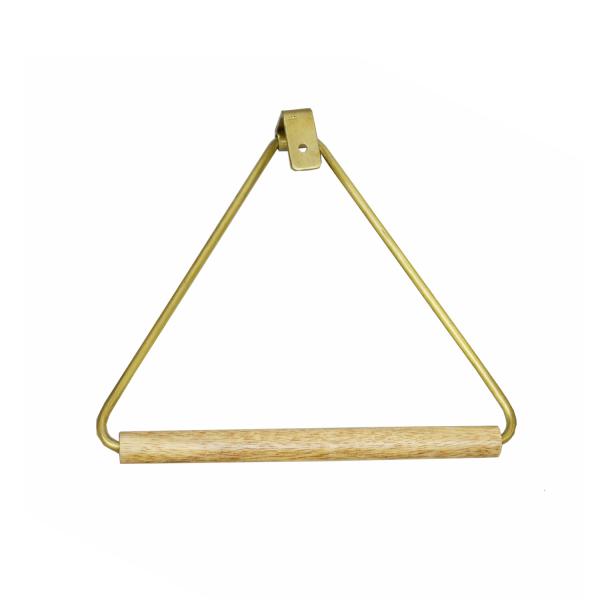アイアンウッドタオルハンガー アンティークゴールドおしゃれなアンティーク風アイアンタオルハンガーの登場です。ウッドとアイアンの組み合わせがおしゃれな印象です。形はシンプルな三角、トライアングルで、カラーはインテリアにしっくり馴染む少しくすみ...