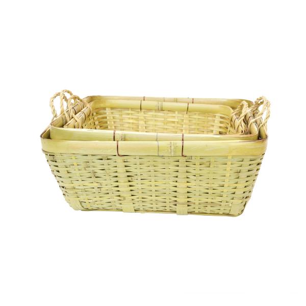 【昭和レトロ】竹製 野菜かご 大サイズ 竹の収穫かご 青竹 野菜かご SMLセット 収納 竹籠 : ラタンハウス