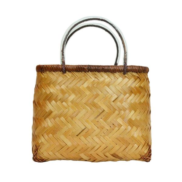 竹製 市場かご たて型M ナチュラル 竹かごバッグ 市場籠 : ラタン