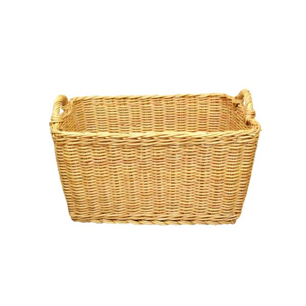【美品】ランドリーバスケット 脱衣かご バスケット ラタン カゴ キャスター付き rattanhouse_rs-101-mk03