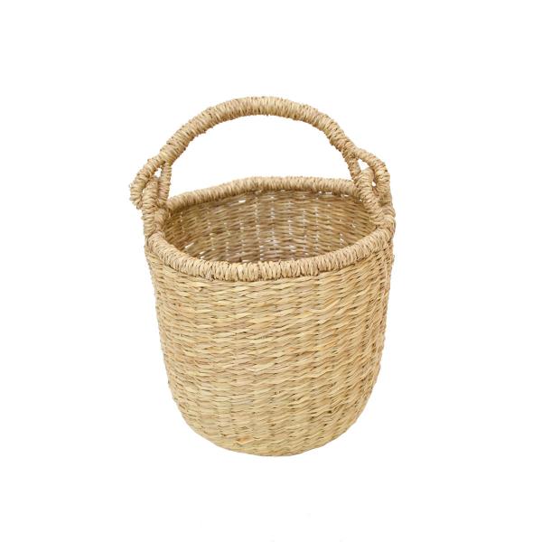 新品未使用 かごバッグ バスケット シーグラス 水草 アジアン タイ ブラウン かごバッグ シーグラス バスケット 水草 天然素材 かご トート