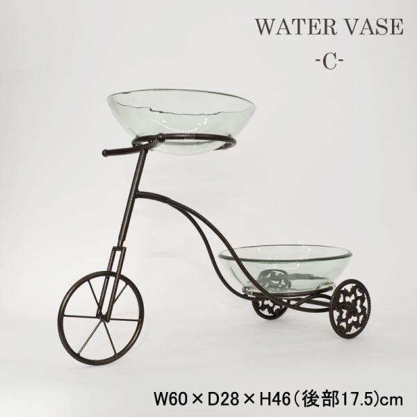 ガラスベース 三輪車 フラワーベース 10mm厚 金魚鉢 魚 : ラタンハウス