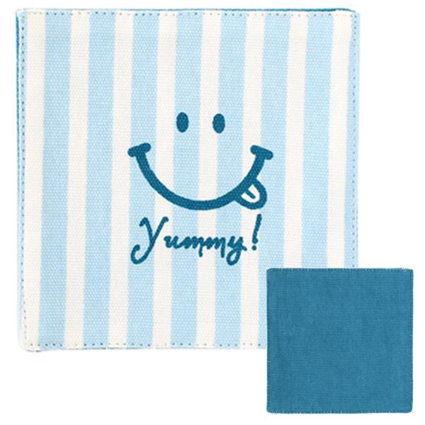メール便対応♪スマイルデザインのリバーシブルコースター【ストライプ】です♪