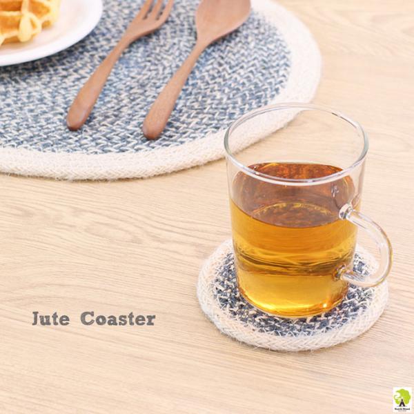メール便対応いつもの食卓がホッとする空間に変わる♪ジュートで編んだ天然素材のコースター。●サイズ　直径約10cm