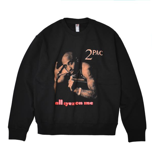 2pac all eyez on me Crewneck Sweatshirts - Black 2パック オール