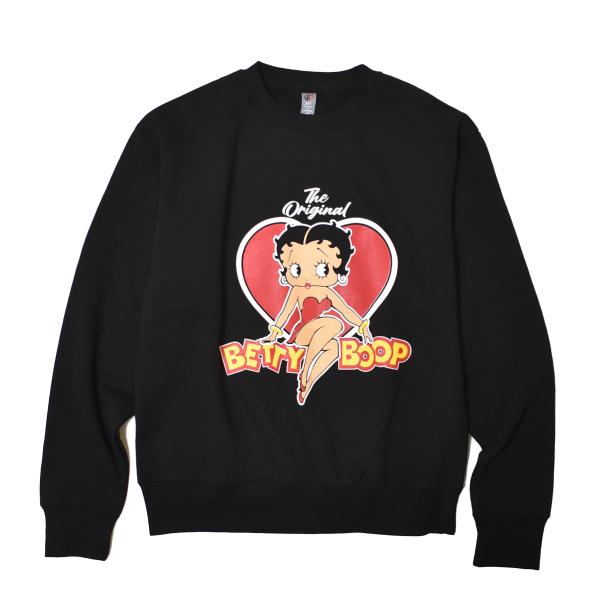 Betty Boop Crewneck Sweatshirts - Black ベティー スウェット