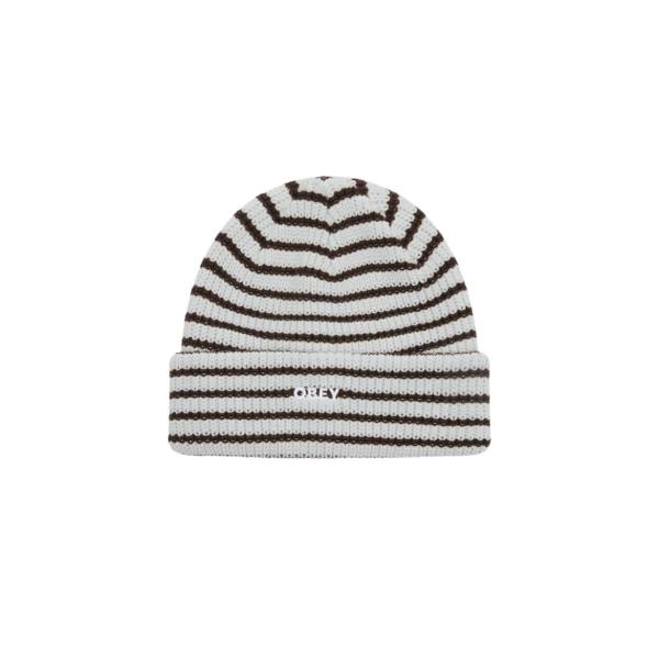 OBEY オベイ DAVIS BEANIE BROWN MULTI ビーニー ボーダー メンズ