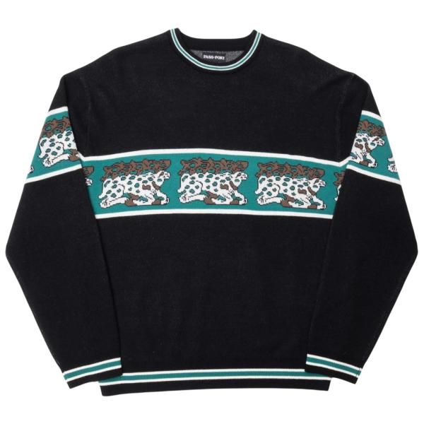 パスポート Pass~Port Antler Knit Sweater Black/Teal メンズ