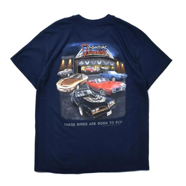 ポンティアック ファイヤーバード Tシャツ ネイビー メンズ