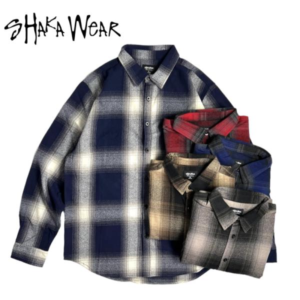 シャカウェア プレイド フランネル オーバーシャツ メンズ レディース 長袖シャツ ネルシャツ チェックシャツ SHAKA WEAR