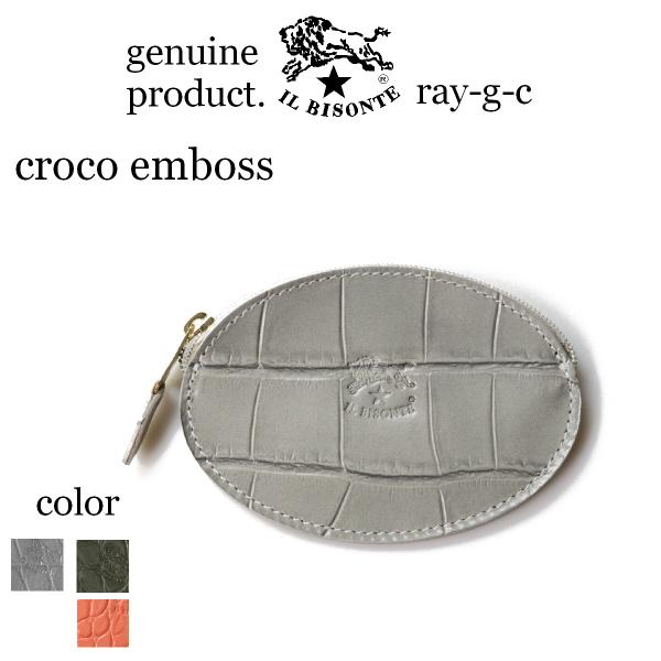 イルビゾンテ 財布 IL BISONTE オーバルコインケース(クロコ型押し)　小銭入れ  54_1_ 54242310442 メンズ レディース ( 商品番号 IB-24-10442 )