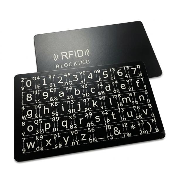 【1枚2役】パスワード生成メタルカード（両面スキミング防止・RFID/NFCブロック） 強力なパスワードを簡単作成 財布に入る金属製セキュリティカード