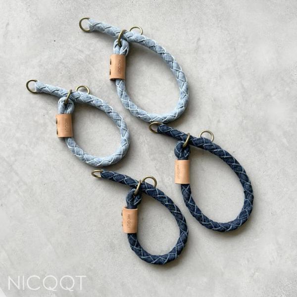 ニクキュウト NICQQT デニムハーフチョークカラー|nicqqt デニムハーフチョークカラー ハーフチョークカラー ハーフチョーク 首輪 犬用首輪 犬用カラ 送料無料