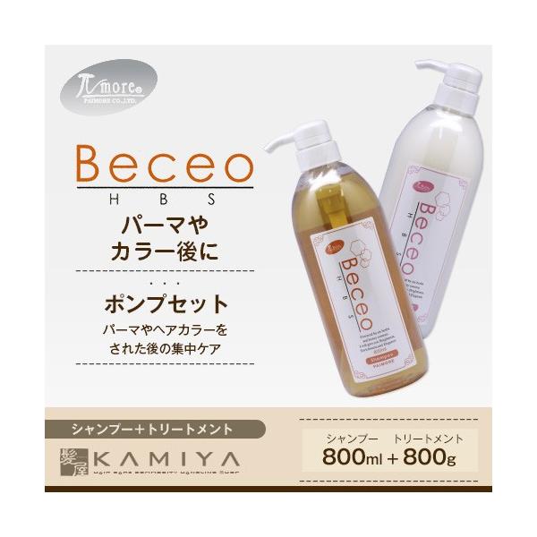 パイモア ベセオ エイチビーエス シャンプー 800ml １個 ベセオエイチビーエス トリートメント 800ｇ １個 計2個 ポンプセット