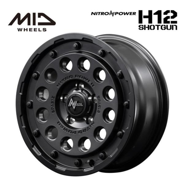 【ホイール4本】16インチ H12 SHOTGUN バレルブラック【JB74】 楽天市場】NITRO POWER H12 SHOTGUN 16X5.5J 5/139.7 +20 バレル