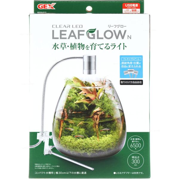 注文や問い合わせる際、当店の会社概要、お買い物ガイドを必ずお読みください。GEX クリアLED リーフグローNは、小型水槽やガラス容器に最適なLEDライトです。水草や植物の育成に適した波長と明るさで、自然な白色光を提供します。・本体サイズ：...