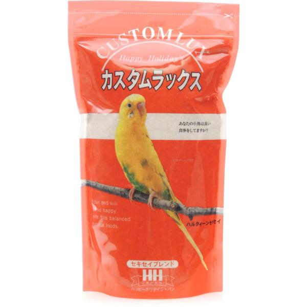 注文や問い合わせる際、当店の会社概要、お買い物ガイドを必ずお読みください。 ・セキセイインコ、大型セキセイインコ類のために配合した専用フードです。・カスタムラックスは、小鳥たちが大好きなたくさんの発芽できる新鮮な種子のみを配合しています。・...