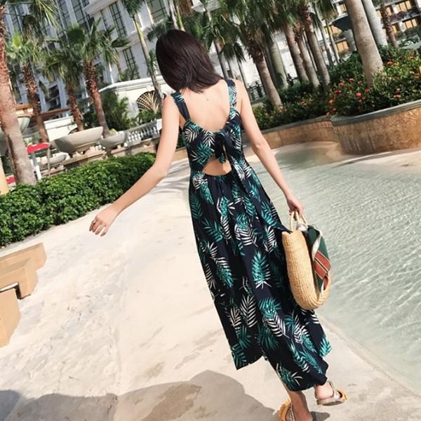 絶対一番安い 送料無料 リゾート ワンピース コーデ ノースリーブ バックレスドレス ボタニカル柄 リボン キャミワンピース カジュアル きれいめ バッ 開店祝い Centrodeladultomayor Com Uy