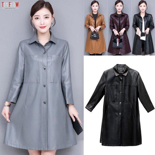 レザーコート レザージャケット レディース トレンチコート ロングコート 革コート Aライン ひざ丈 アウター 秋冬服 Nqs H1907 Tasahaya 通販 Yahoo ショッピング