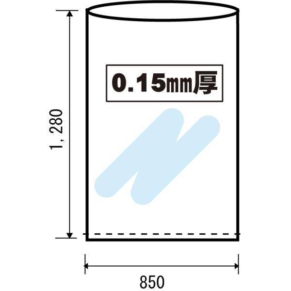 PE袋150-LC 50枚入り バラ入れ用 0.15mm極厚内袋 石綿（アスベスト）レベル３廃棄用ポリエチレン袋