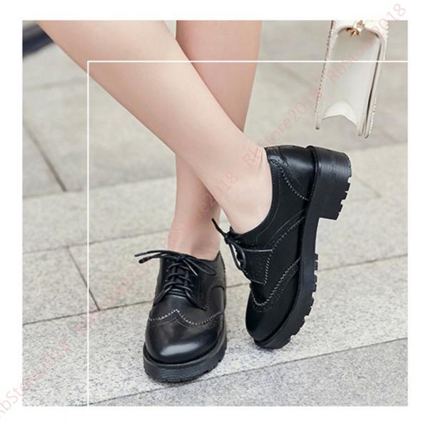 オックスフォードシューズ 3ホール チャンキーヒール フラットシューズ レースアップ マーチンタイプ カジュアルシューズ スニーカー 足長 ラウンドトゥ Www Nlqp Com
