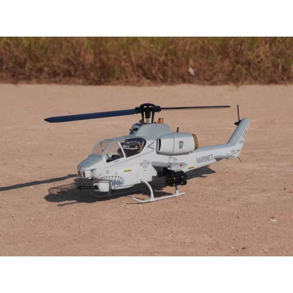 北海道旭川市 未使用 組立完成品大型ラジコンヘリ Bell430 コレクター放出品 2004年製 FL470シリーズ AH-1グレー塗装電動スケールヘリコプター X2GPS付完成
