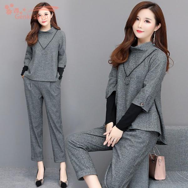 セットアップ レディース 2点セット きれいめ フォーマル パンツドレス 二次会 セレモニー 大きいサイズ トップス ブラウス 着痩せ 通勤 新品 代30代40代 Rc Genki Shopヤフー店 通販 Yahoo ショッピング