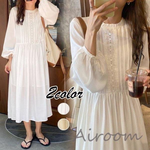 白 ワンピース 長袖の人気商品 通販 価格比較 価格 Com