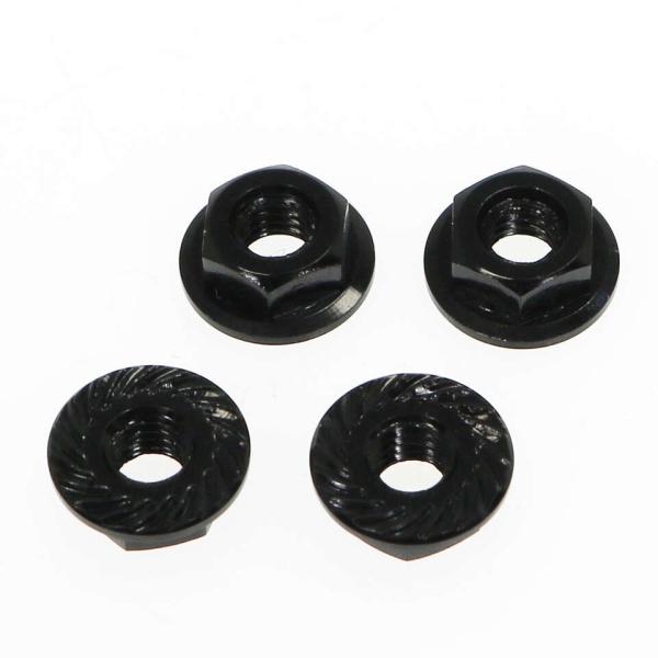【ネコポス対応】EAGLE(イーグル)/3028U2-BK/軽量アルミ フランジ4mmロックナット(菊座フランジ)4個(ブラック)