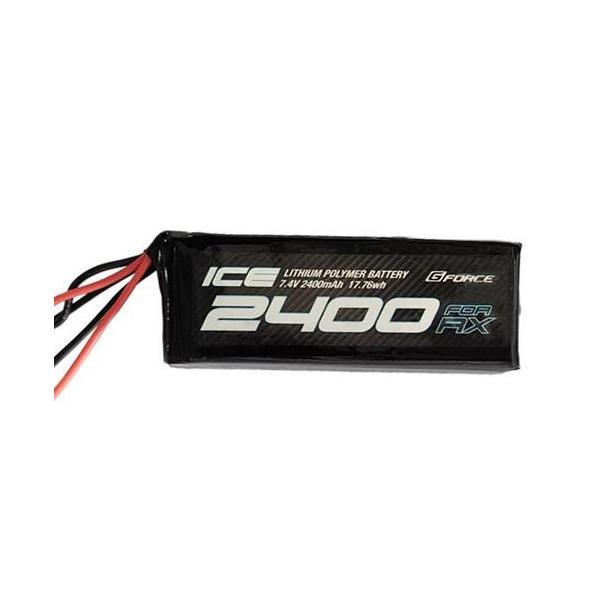 【ネコポス対応】G-FORCE(ジーフォース)/GFG103/ICE LiPo 7.4V 2400mAh (受信機用ストレート型)